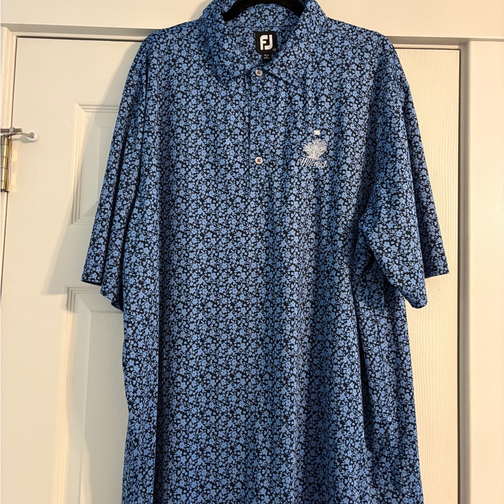 FootJoy Navy Floral Polo Shirt